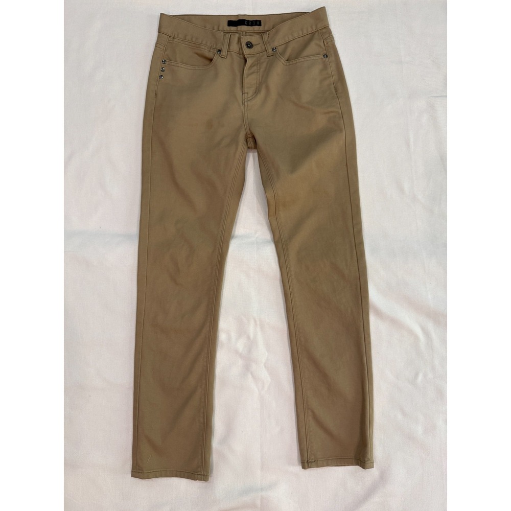 KR3W K Slim Pants Mens 32W Tan Khaki Chino Stretch Skateboard Y2K Jeans Krew GUC